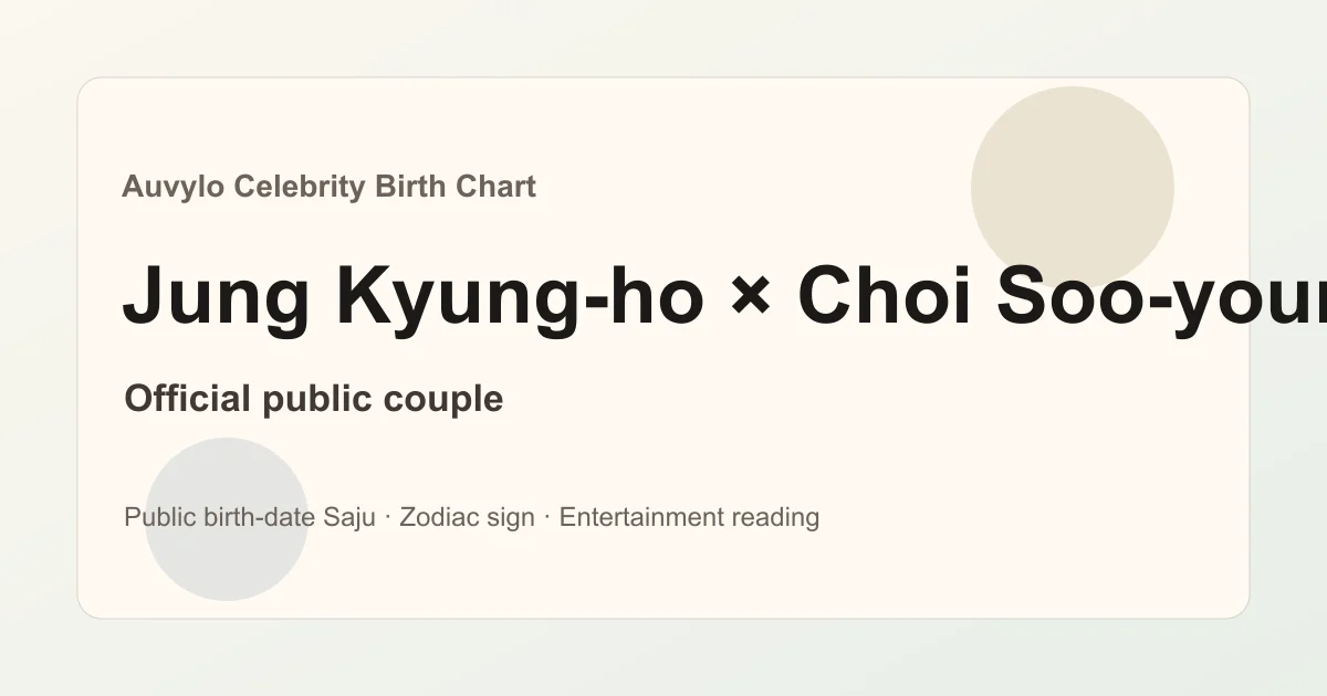 Jung Kyung-ho and Choi Soo-young compatibility